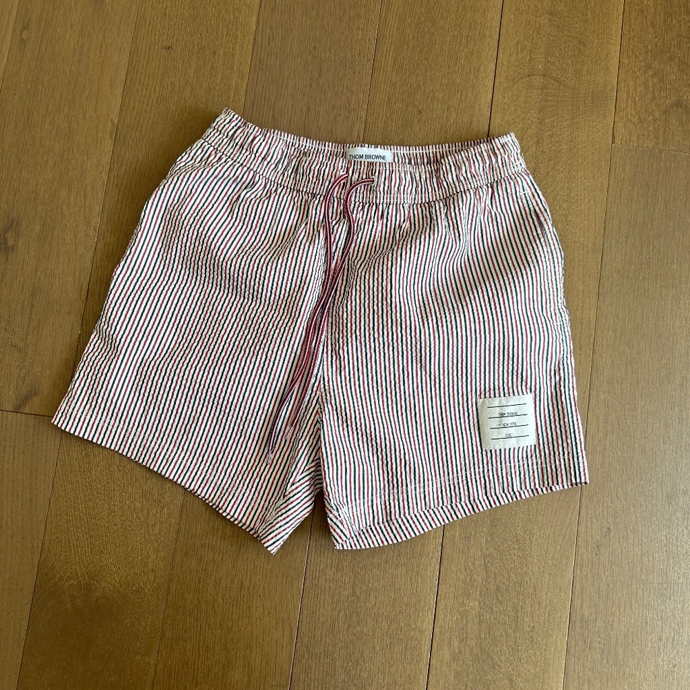 Thom Browne swim trunks